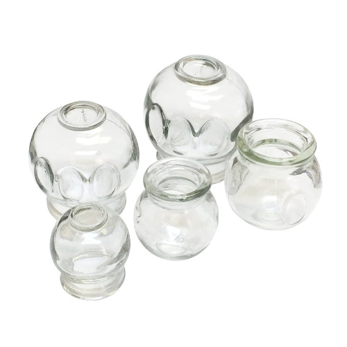 Flat Topped Glass Cupping Set - 5 Cup Set