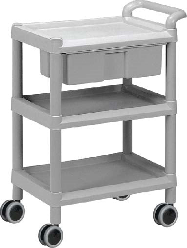 ABS Plastic Utility Cart: Small, With Drawer - CAM SUPPLY INC. DBA WABBO 